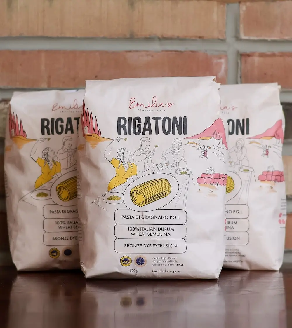 3 pack Rigatoni P.G.I. pasta gragnano