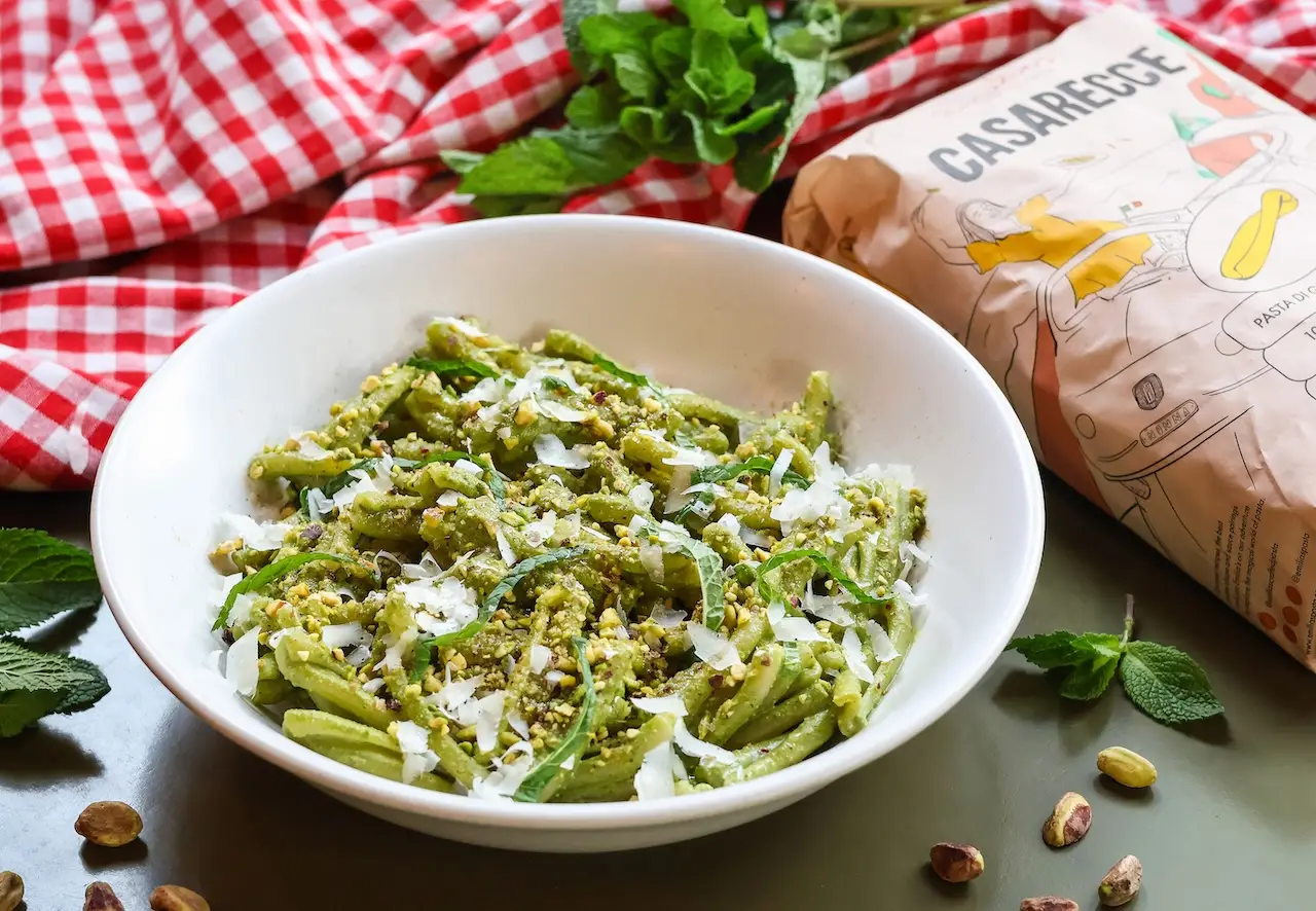 casarecce pistachio pesto emilias