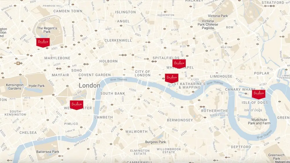 emilias crafted pasta locatons map
