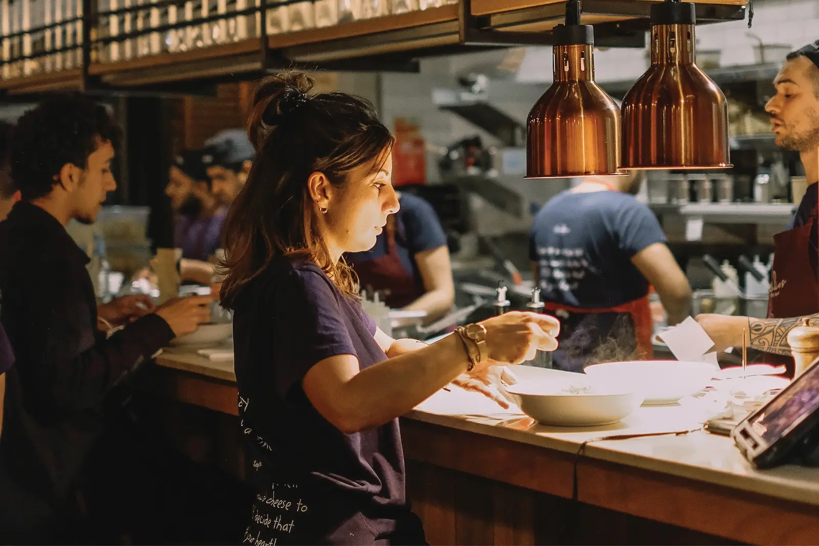 emilias wood wharf counter dining restaurant