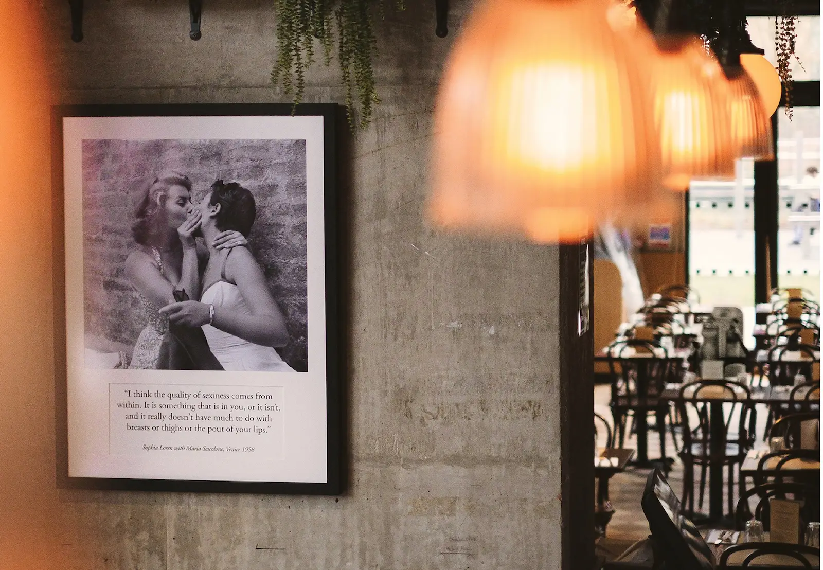 Interior lighting at Emilia's Canary Wharf