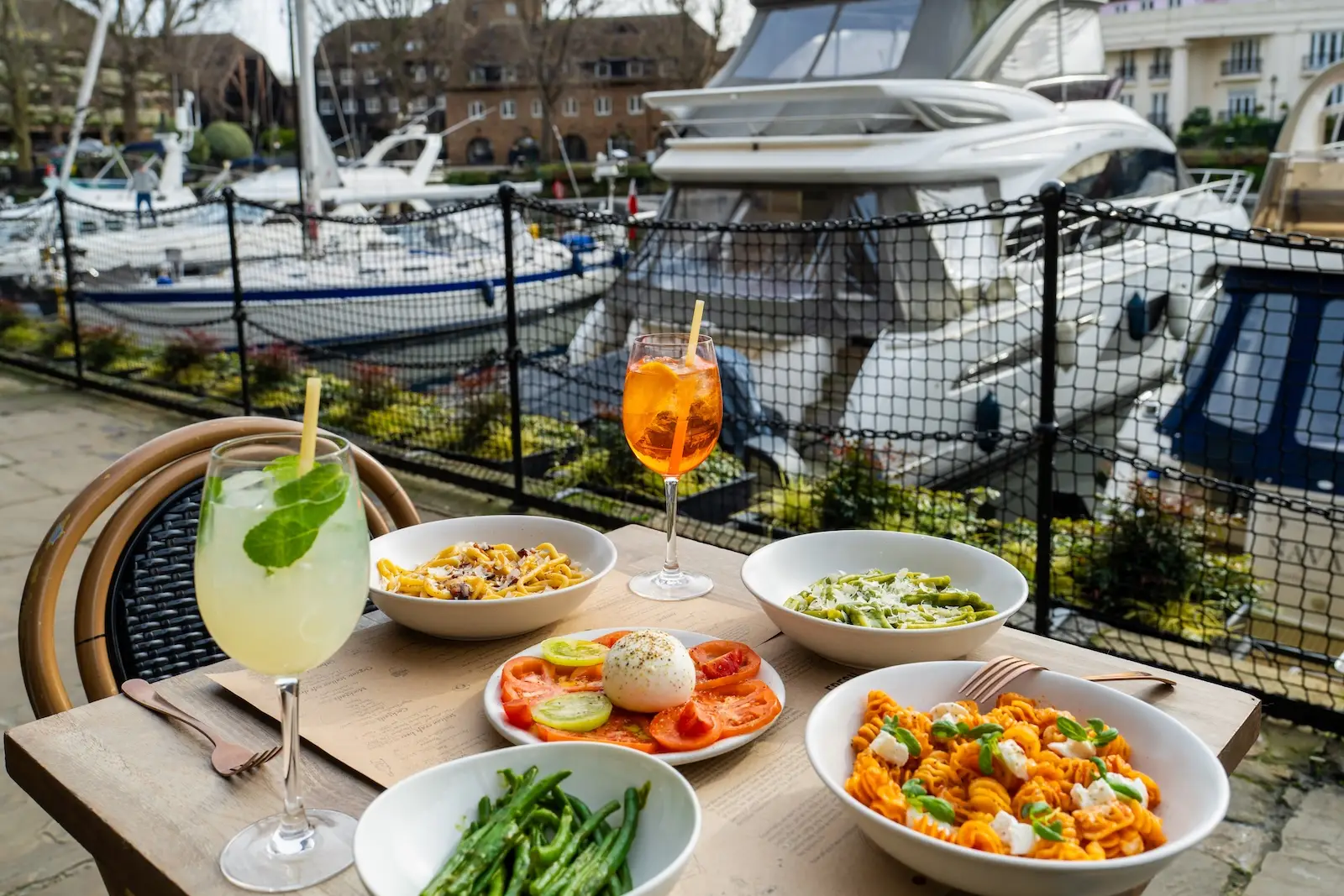 st katharine docks marina fresh pasta