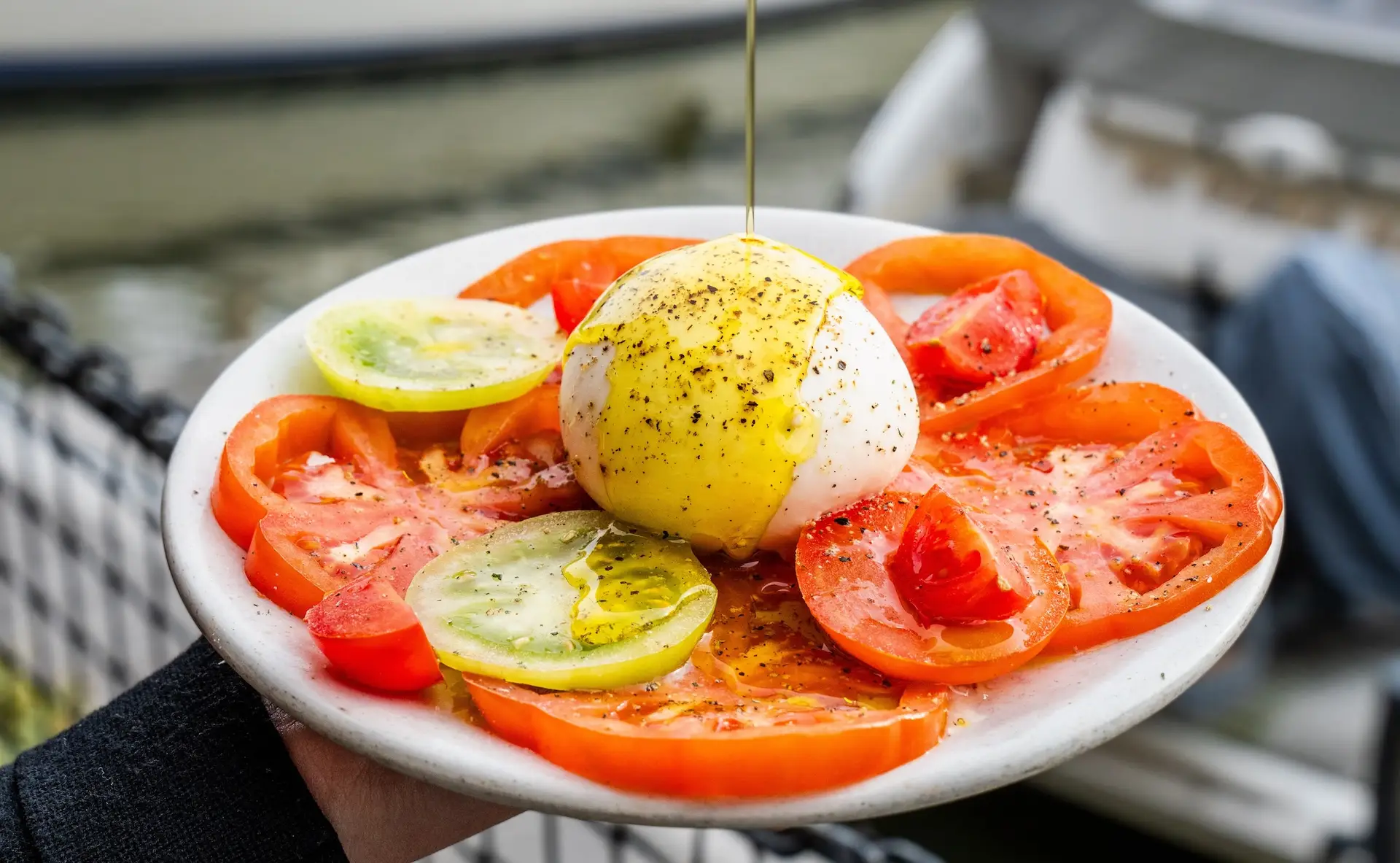 Burrata at Emilia's London Italian restaurant